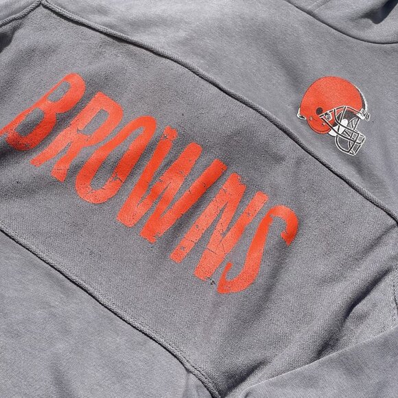 NFL Team Apparel Cleveland Browns Gray Pullover Hoodie Men’s Size Large - Picture 3 of 5